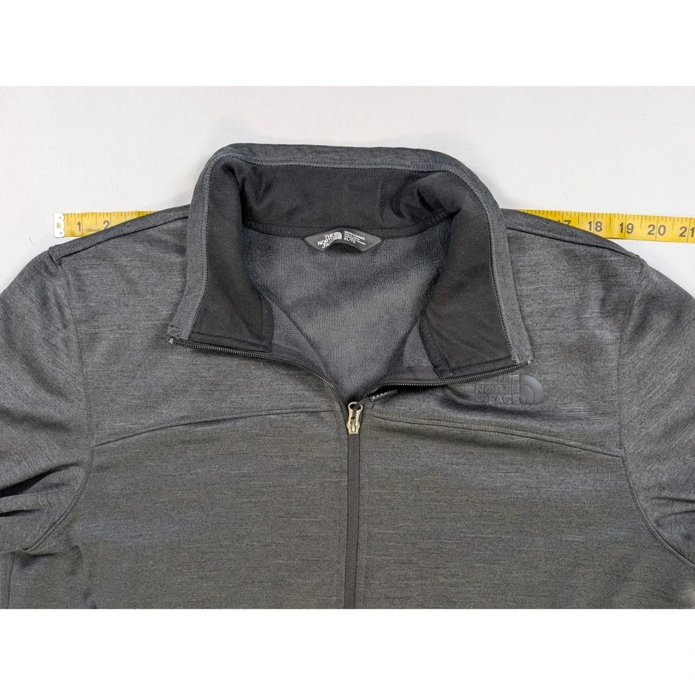 The North Face Mens XL Full Zip Fleece Jacket Charcoal Grey Heathered Softshell